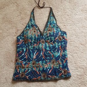 Sequined halter top